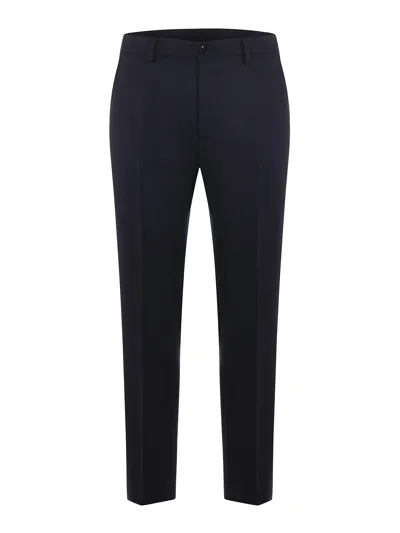 Etro Stretch Cotton Pants In Blue