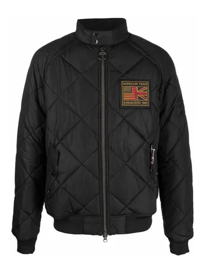 Barbour Merchant Quilted Bomber Jacket In Black