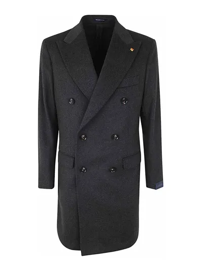 Sartoria Latorre Enzo Double Breasted Coat In Grey