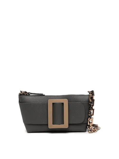 Boyy Buckle Pouchette Epsom Leather Handbag In Negro