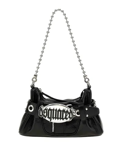 Dsquared2 Gothic  Belt Shoulder Bag In Black