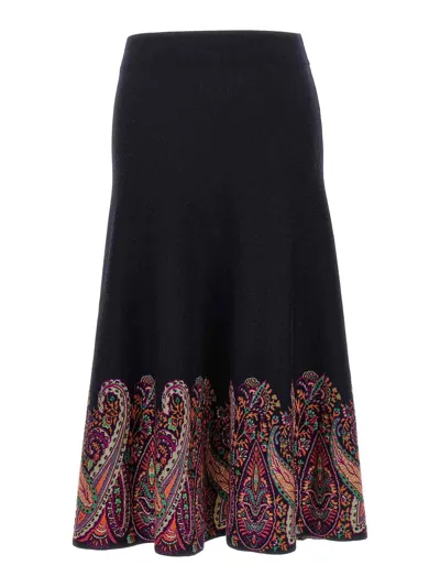 Etro Jacquard Skirt In Multicolor