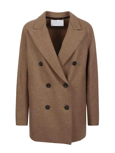 Harris Wharf London Peacoat Them Plain In Camel