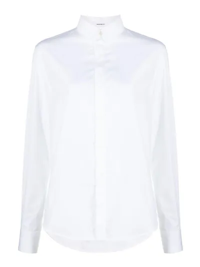 Wardrobe.nyc Womens White Classic Buttoned-cuffs Cotton-poplin Shirt