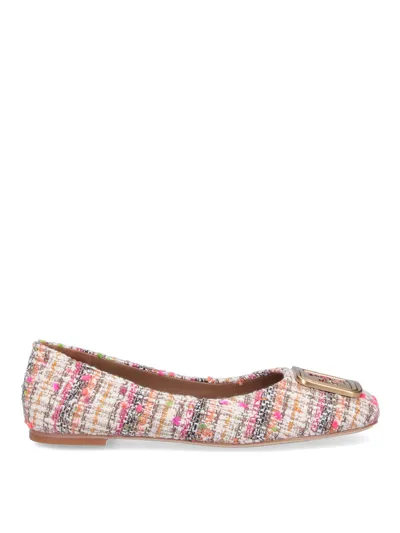 Tory Burch Tweed Ballet Flats In Multicolor