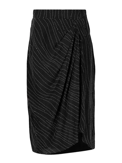 Iro Stud-embellished Wrap Midi Skirt In Black