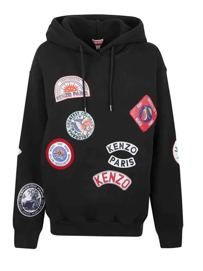 Kenzo Badges Regular Hoodie In Noir