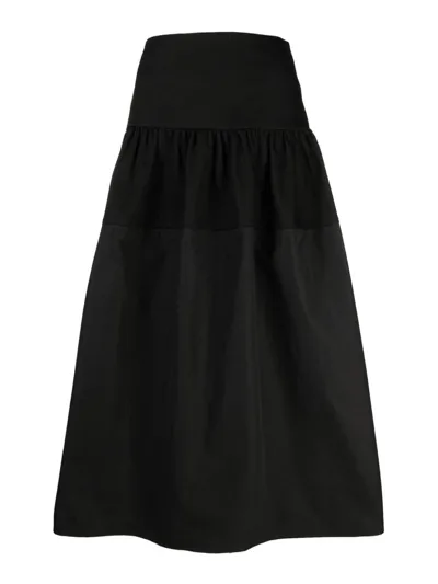 Jil Sander A-line Midi Skirt In Black