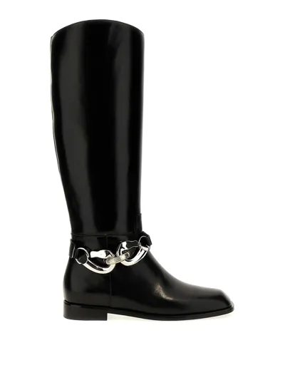 Tory Burch Jessa Riding Square Toe Boots In Black