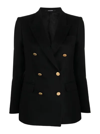 Tagliatore `parigi` Double-breasted Blazer In Black