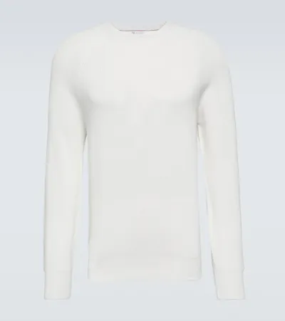 Brunello Cucinelli Ribbed-knit Cotton Sweater In White