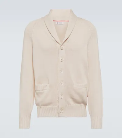 Brunello Cucinelli Cotton Cardigan In Beige