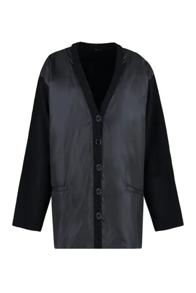 Aspesi Panelled Buttoned Jacket In Black