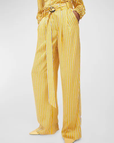 Equipment Armand Striped Wide-leg Silk Palazzo Pants In Citrus Multi