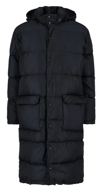 Aspesi Hooded Buttoned Parka In Black