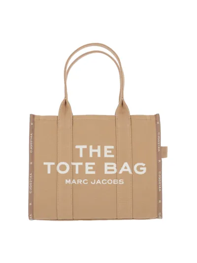 Marc Jacobs Ithe Large Tote Bag N Canvas With Jacquard Logo In Brown