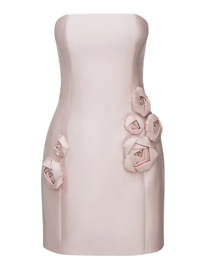 Nds The Label Appliqued Strapless  Silk And Wool In Pink