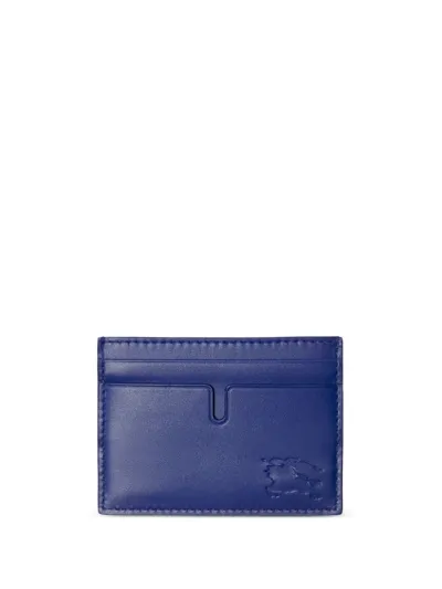 Burberry Equestrian Knight Logo Debossed Cardholder In Blue