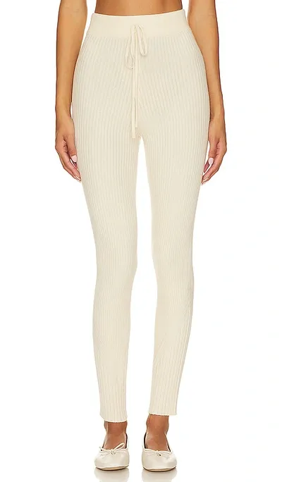 Varley Mocado Rib Knit Legging In Whitecap Grey