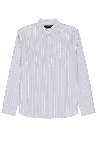 Allsaints Hitcher Shirt In Aluminum Grey