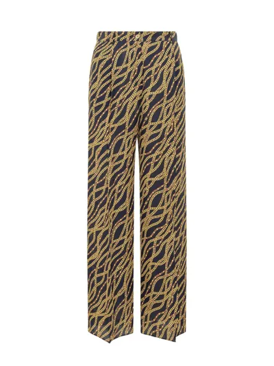 Michael Michael Kors Mid-rise Wide-leg Trousers In Navy Blue