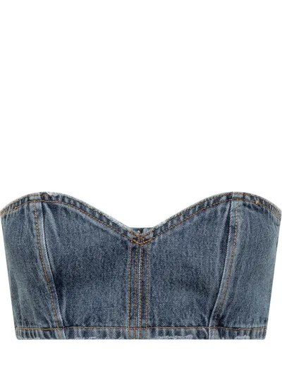 Monot Bandeau Denim Top In Blue