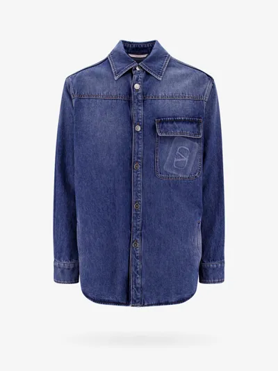 Valentino Man Shirt Man Blue Shirts