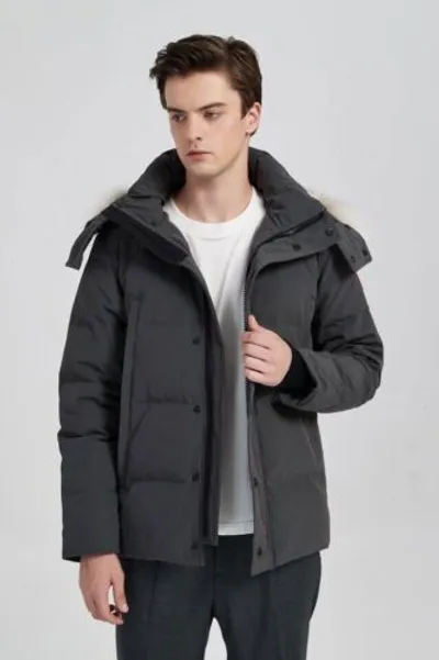 Pre-owned Canada Goose - Dark Grey Daunenjacke Keep Warm In Winter With A Hood// In Grau