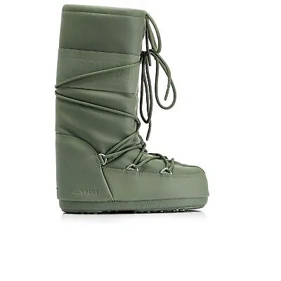 Pre-owned Moon Boot Damen Schneestiefel  Icon Rubber Khaki 14027600.002