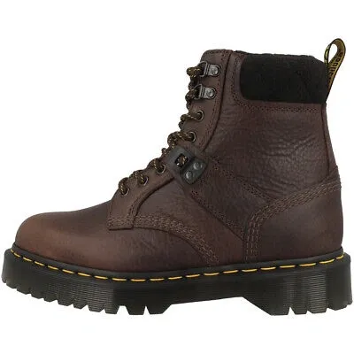 Pre-owned Dr. Martens' Dr. Martens 1460 Bex Fur Lined Herren Schnürboots Schneestiefel Stiefel Stiefele In Braun