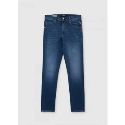 Replay Mens Mickym Hyperflex Jeans In Dark Blue In Dnm