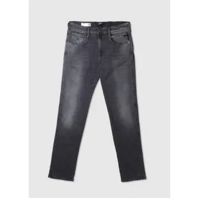 Replay Mens Anbass Hyperflex Original Jeans In Dark Grey