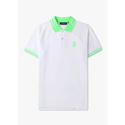 Psycho Bunny Mens Chester Pique Polo Shirt In White In White Fabric