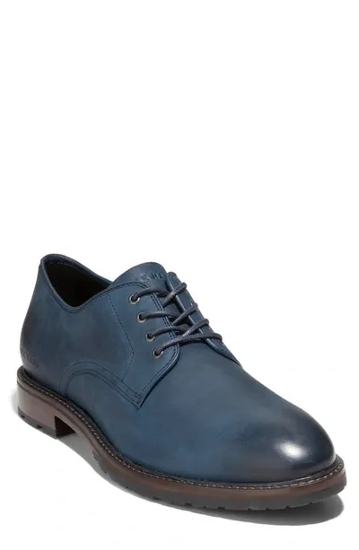 Cole Haan Berkshire Lug Plain Toe Oxford In Navy Blazer