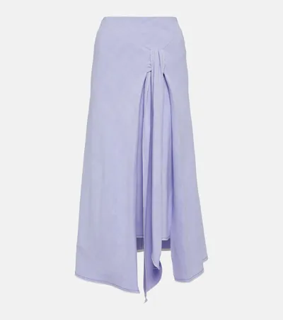 Victoria Beckham Asymmetric Tie-dyed Maxi Skirt In Purple