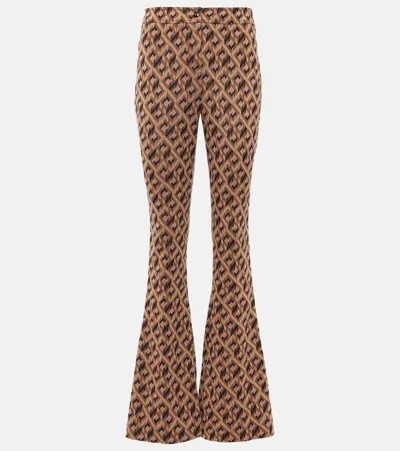 Diane Von Furstenberg Greg Printed Wide-leg Pants In Black