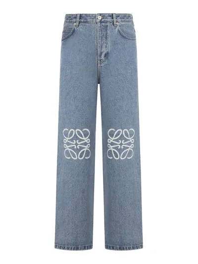 Loewe Anagram Straight Jeans In Blue