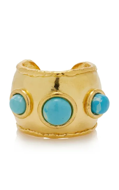 Sylvia Toledano Dune 22k Gold-plated Larimar Ring In Blue