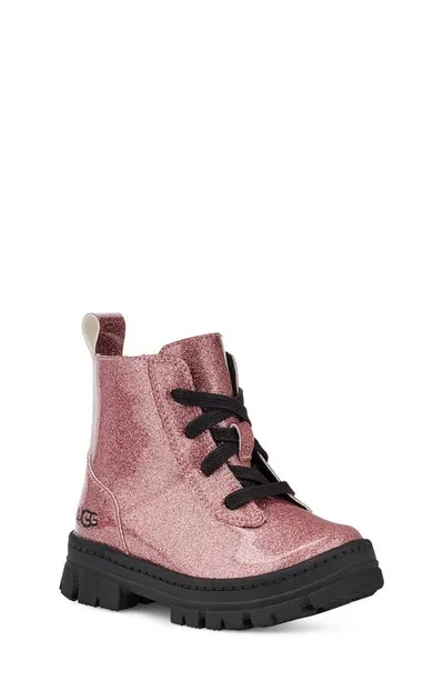 Ugg Ashton Logo-embossed Glittery Boots In Pink