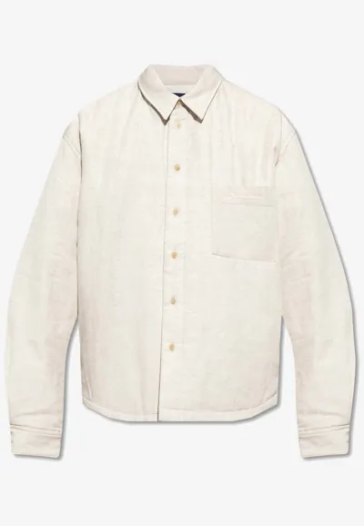 Jacquemus Boulanger Padded Overshirt In Cream