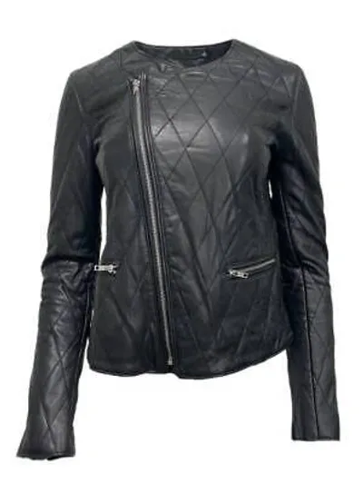 Pre-owned Blk Dnm Damen Schwarz Gesteppt Leder Jacket 41 Grösse S