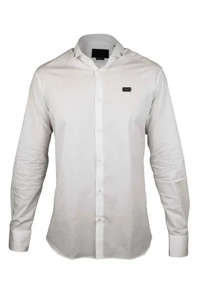 Philipp Plein Diamond Cut Ls Shirt In White