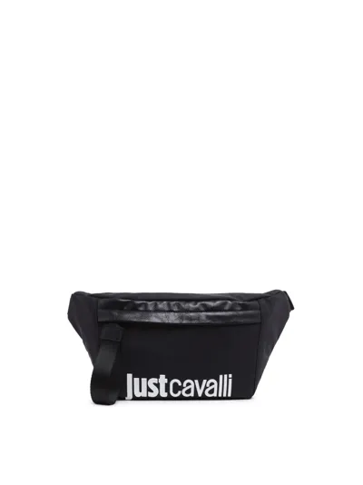 Just Cavalli Logo-embossed Zip-up Belt Bag In Black