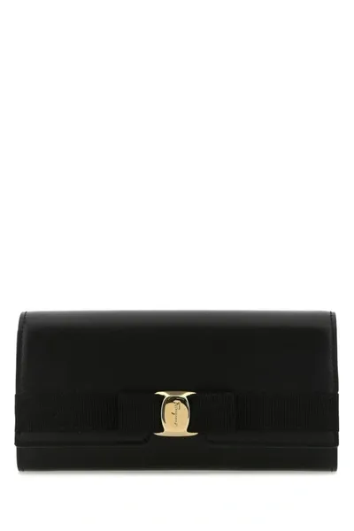 Ferragamo Salvatore  Woman Portafoglio In Pelle Nera In Black