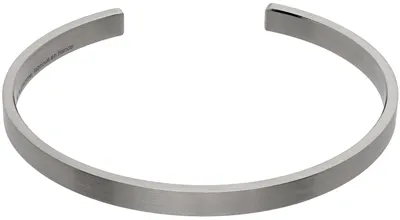 Le Gramme Gunmetal 'le 15g' Ribbon Bracelet In Black Silver