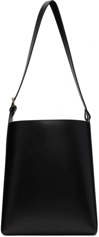 Apc Virginie Open Leather Shoulder Bag In Lzz Black