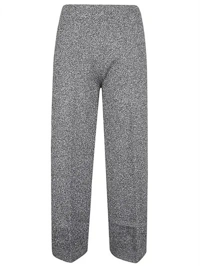 Circus Hotel Viscose Wide Leg Trousers In Grey