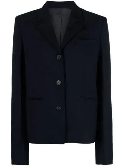 Totême Petite Crepe Suit Jacket In Navy