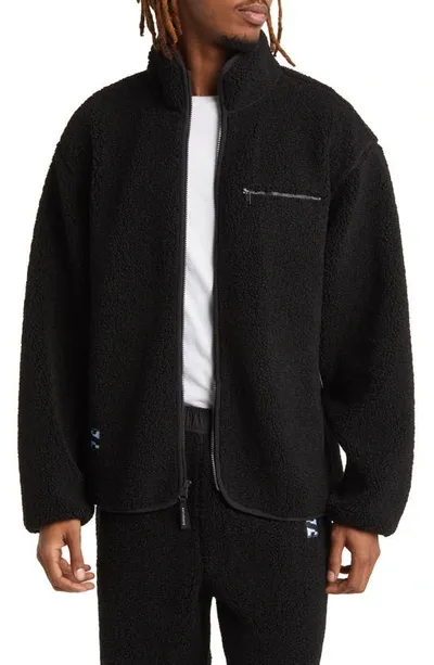 Saturdays Surf Nyc Spencer Polar Fleece Full Zip Jacket In Black