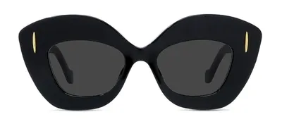 Loewe Anagram Lw40127i 01a Butterfly Sunglasses In Black Smoke